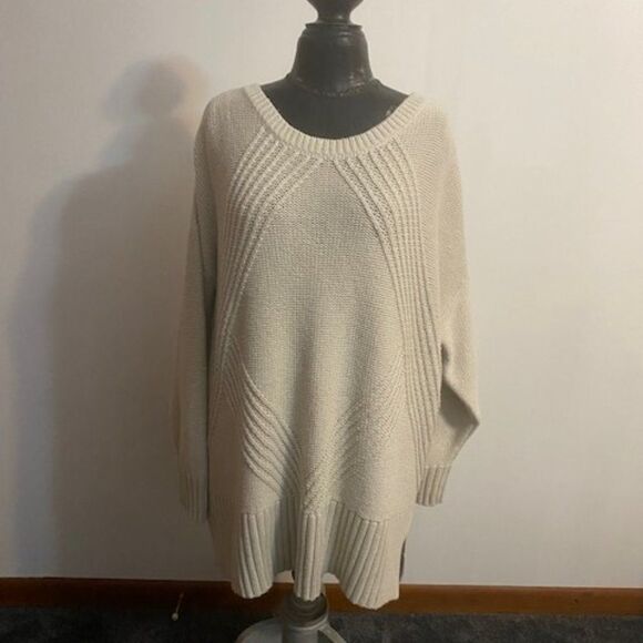 a.n.a. Cream Knit crew neck sweater, size 3X - Picture 1 of 3